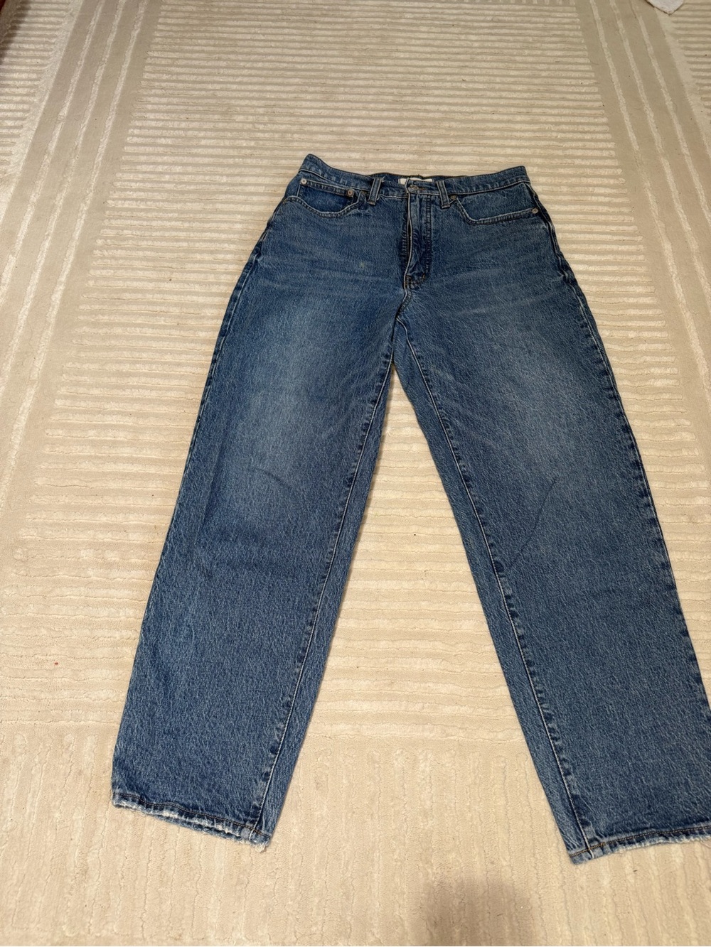 Madewell Balloon Leg Jeans Women’s 28 Tall Medium Wash High Rise Denim - Picture 2 of 5